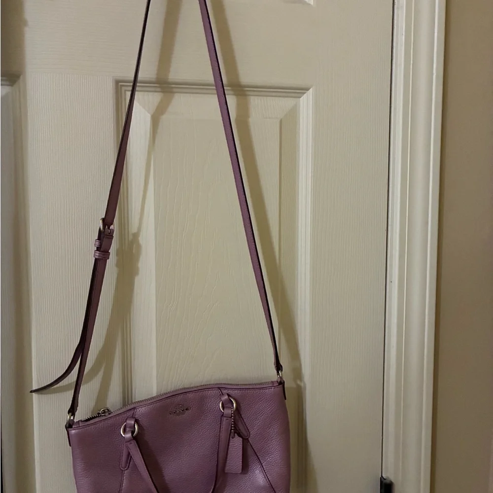 Coach Pebbled Leather Satchel in Mauve - Picture 6 of 6